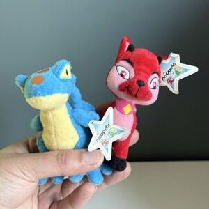 Vintage‎ Neopets 2004 McDonald's Mini Red Ixi Goat & Blue Techo Plush Tags T38